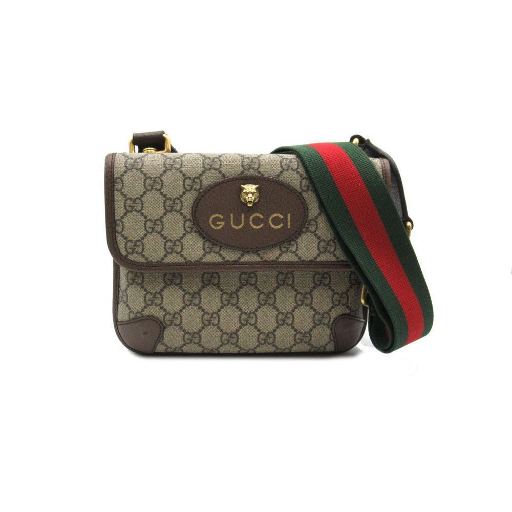 Gucci Supreme Pvc Canvas Leather Brown GG Small Bag Messenger Bag Shoulder Bag